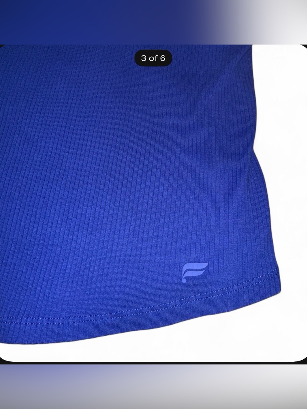Fabletics Cobalt Ribbed Tank Top - Picture 3 of 6
